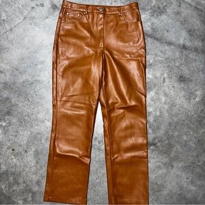 7 for all Mankind Vegan Leather High Rise Straight Leg Pants